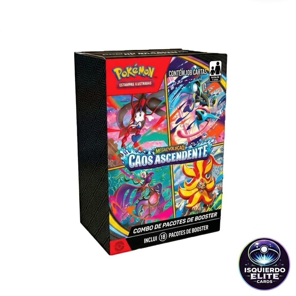 Combo de Booster Box Pokémon - Caos Ascendente com 18 Boosters